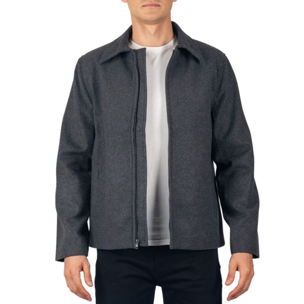 Alpine Swiss Grant Mens 28" Open Bottom Jacket Wool Blend JD Bomber Coat Zipered - Picture 8 of 11